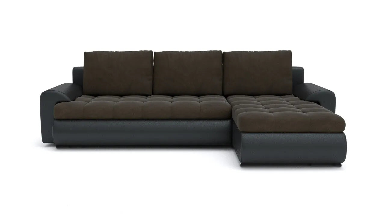 Sleek Tokyo Corner Sofa Bed with pull-out function and storage.