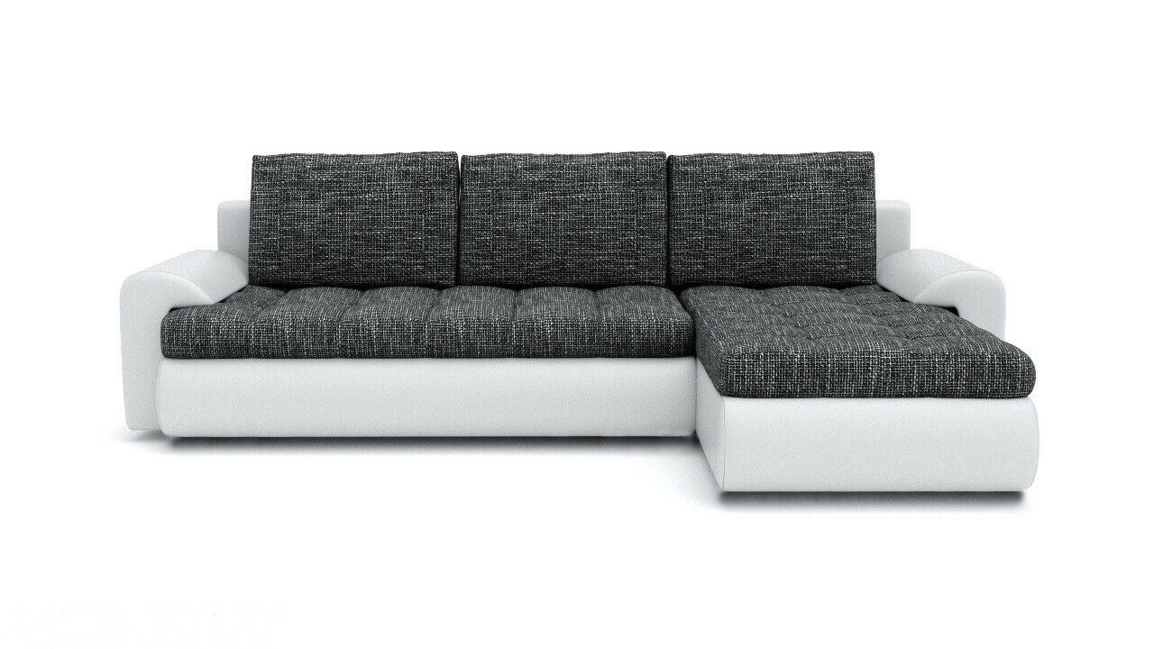 TOKYO Corner Sofa Bed with pull-out function and built-in storage, featuring high-quality upholstery and contemporary stitching.